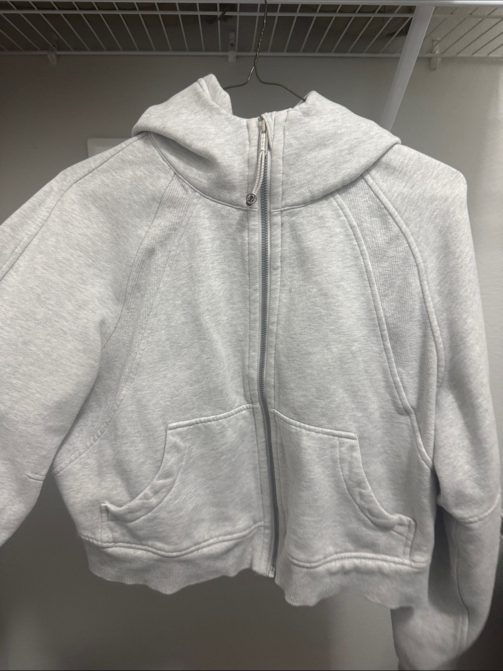 lululemon athletica Light Gray Full-Zip Hooded Jacket